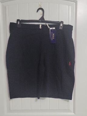 Polo by Ralph Lauren Black Knit Athletic Shorts with Red Pony Logo